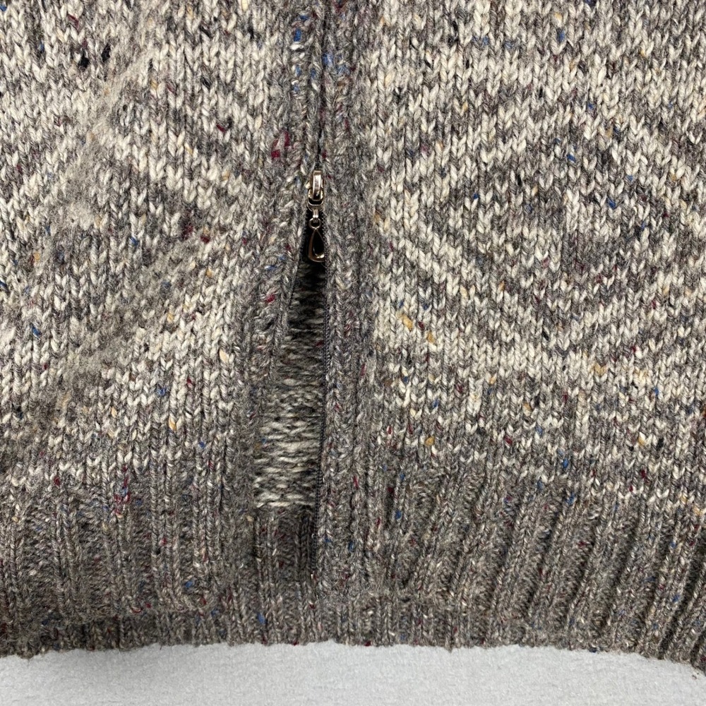 Inis Crafts Wool Fair Isle Hooded Full Zip Cardigan Sweater Womens S Grey Irish - Picture 3 of 8